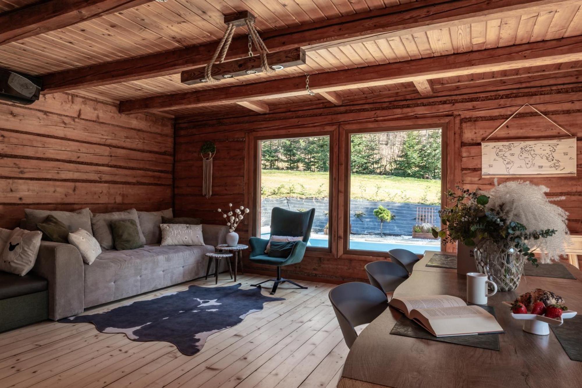 Polana Slowikowa 5 Star- Domek W Gorach Z Jacuzzi, Sauna,Basen,Ogrod Z Lasem, Kominek I Narty Stroza  Luaran gambar